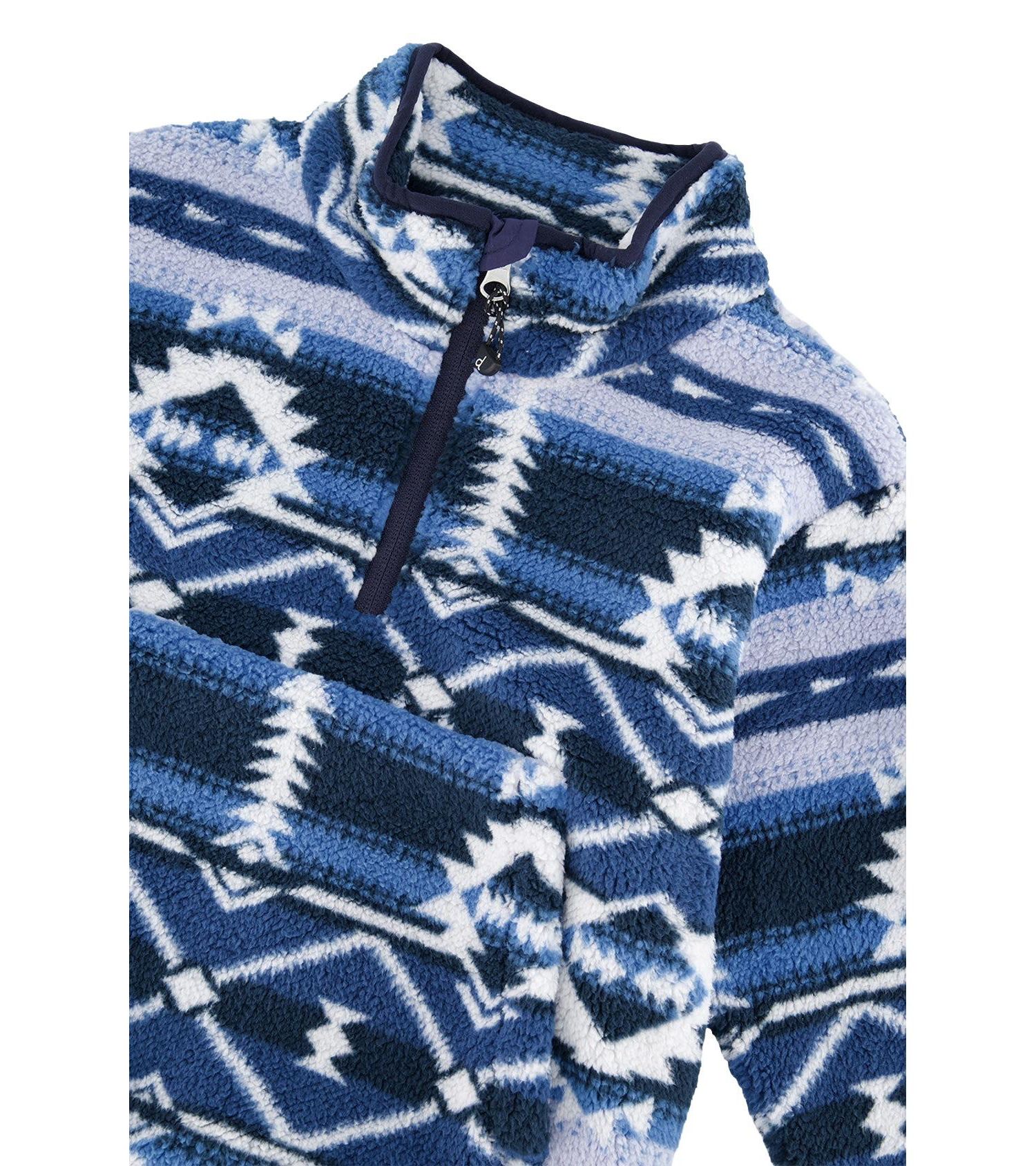 Little and Big Boy Mid-Season Plush Pullover Jacket Aztec