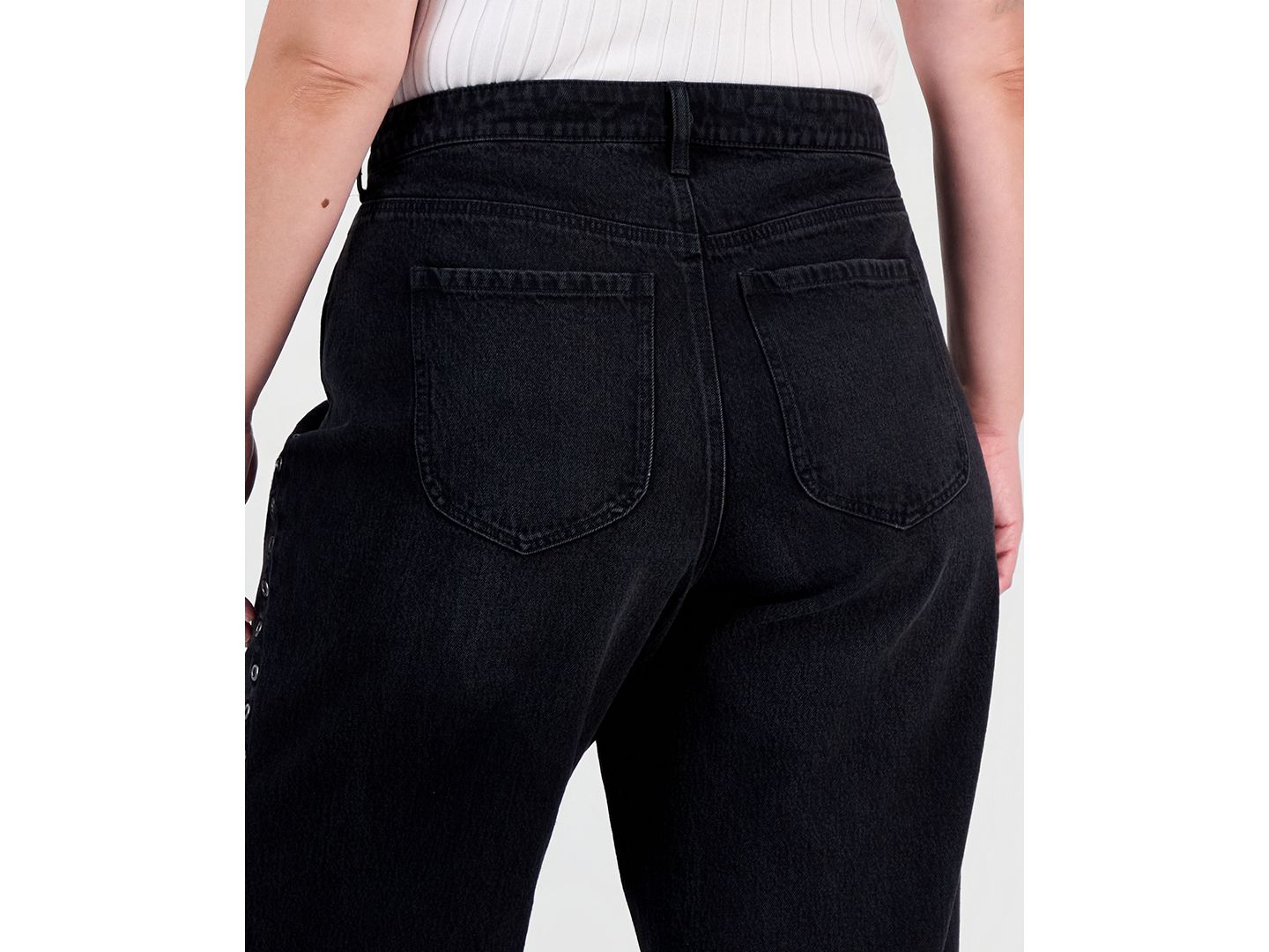 Женские джинсы And Now This Trendy Plus Size Wide Leg, цвет: Чёрный — фото 3