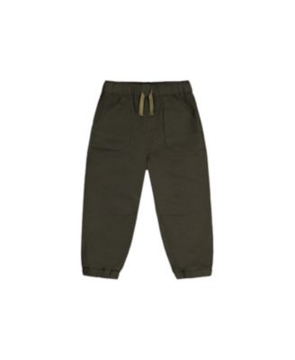 Baby Boys Stretch Canvas Jogger Pants Very Dark Green