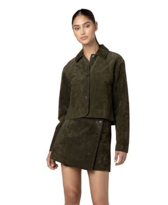 Women's Collared Suede Jacket thumbnail 4