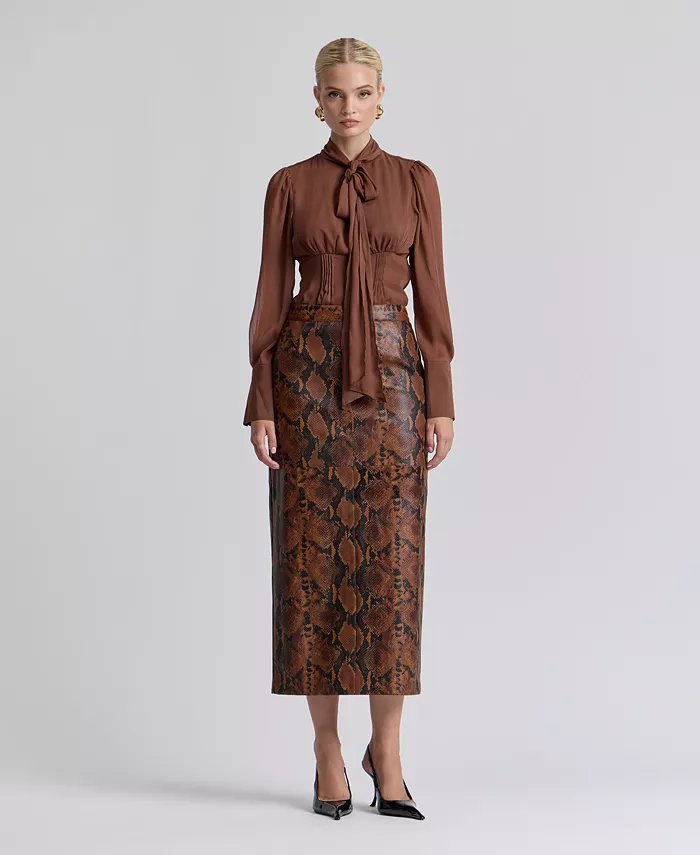 Women's Fitted Midi Skirt - thumbnail 2
