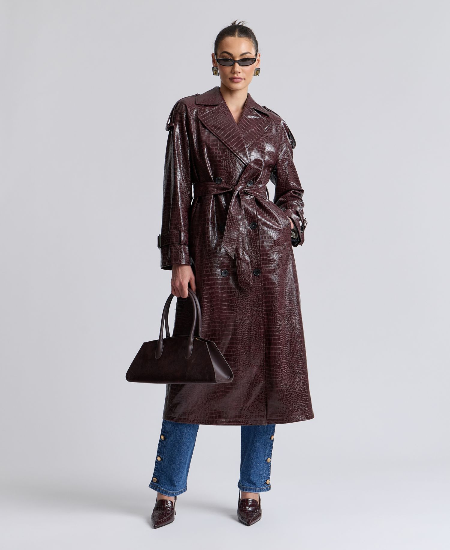 Women's Maxi Double-Breasted Trench Coat