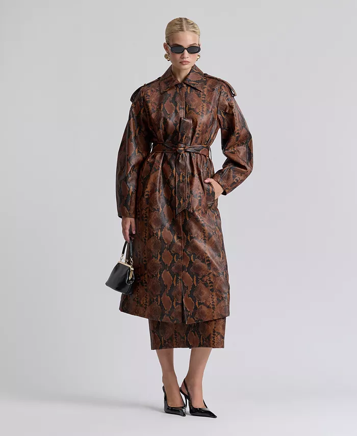 Women's Button-Front Spread Collar Maxi Coat - thumbnail 6