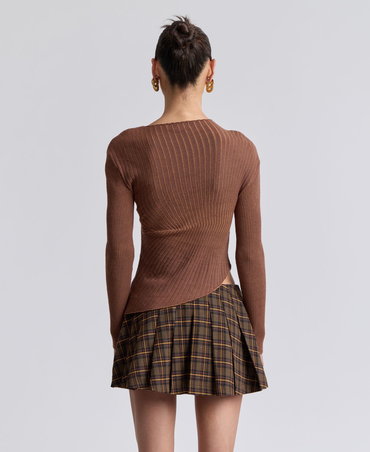 Women's Long-Sleeve Radial Rib Sweater