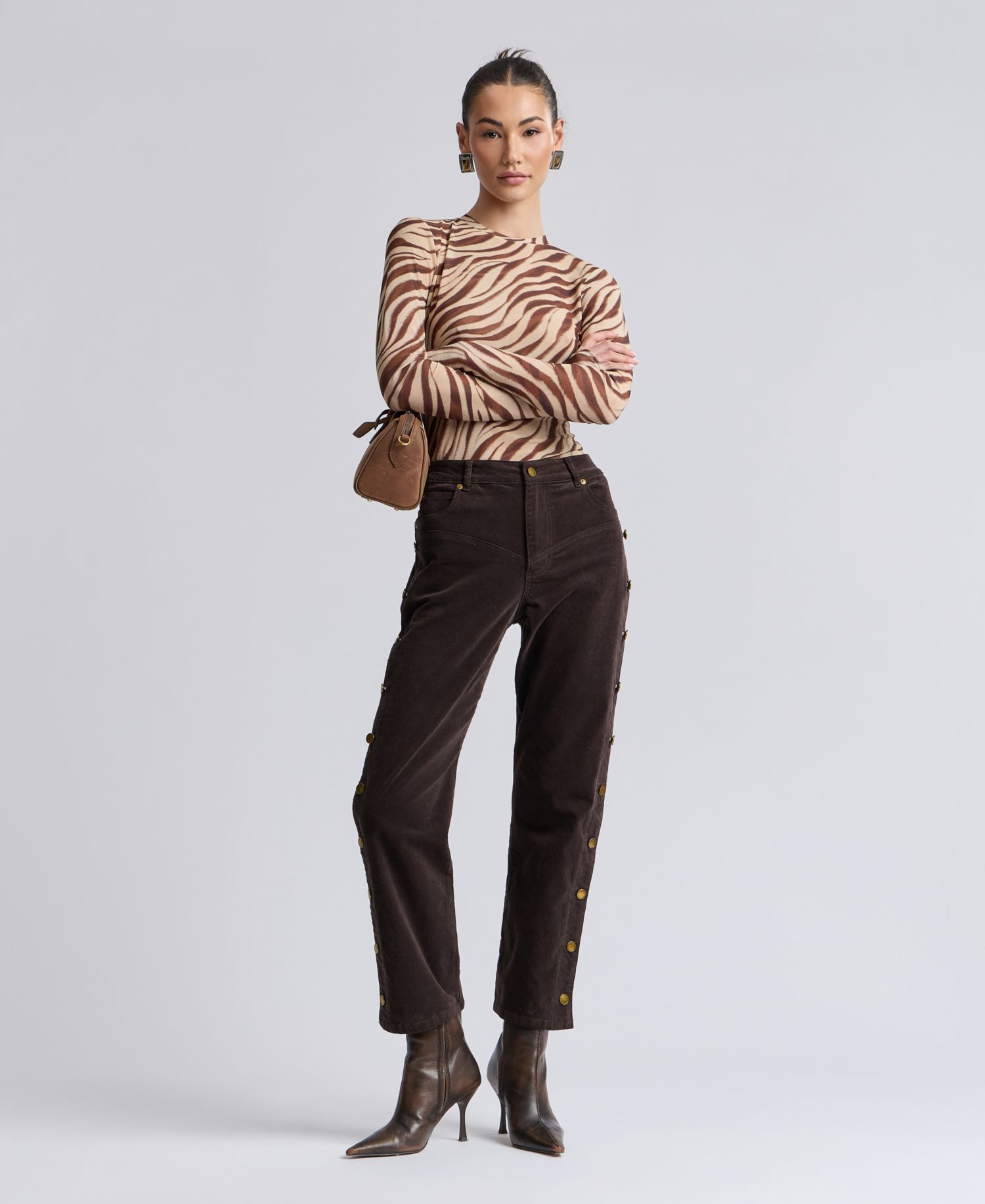 Women's High-Rise Yoke Detail Pants