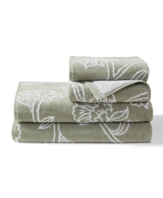 Floral Fan Cotton 4-Piece Bath Towel Set