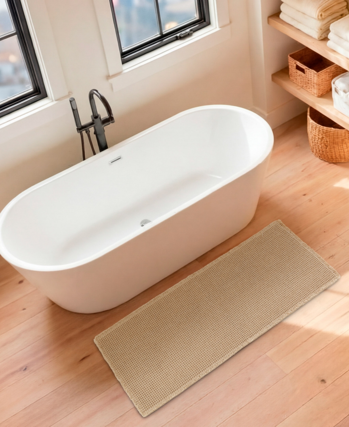 Lucky Brand Taylor Solid Waffle Weave Bath Rugs