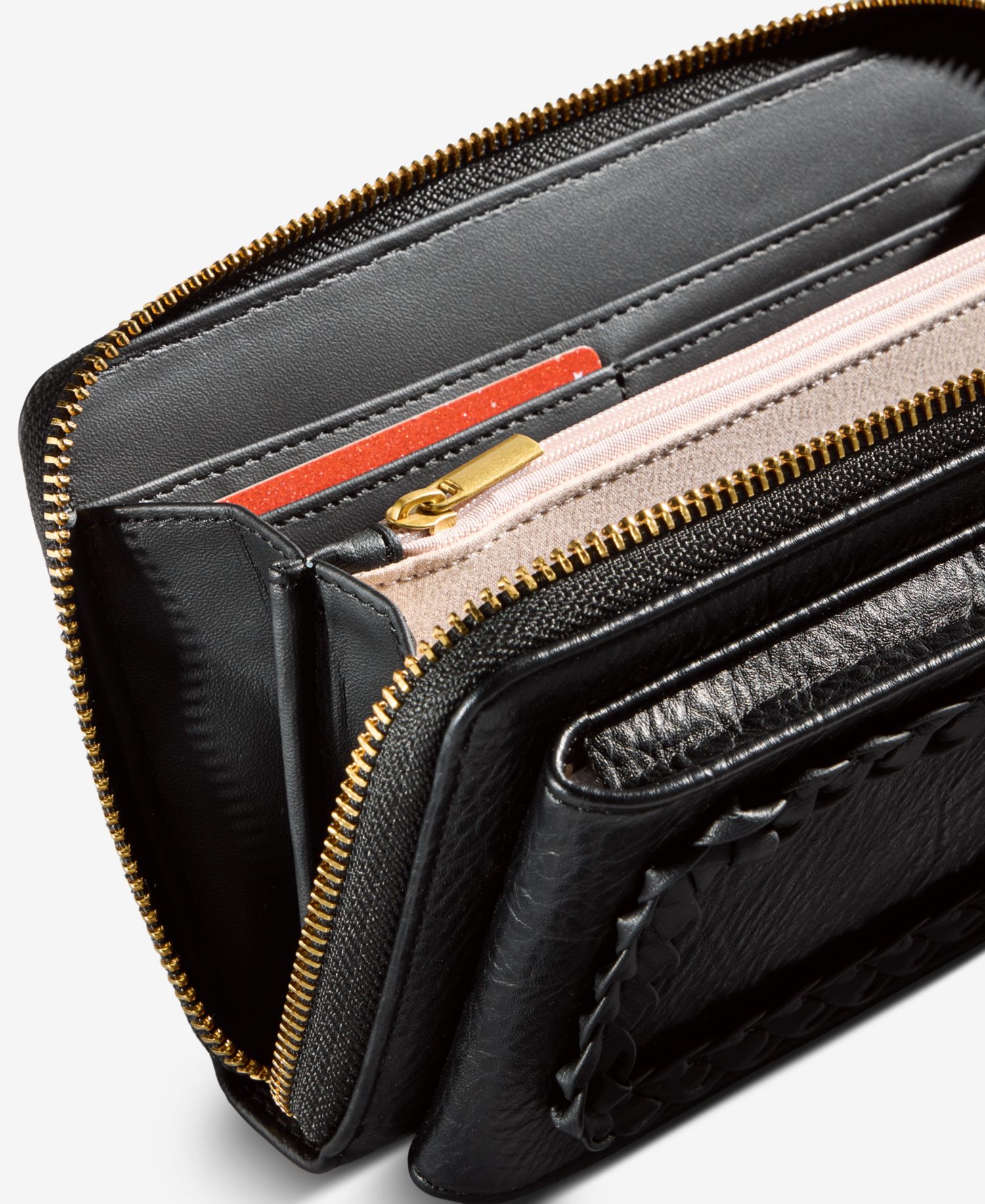 Braided-Edge Phone Crossbody Bag