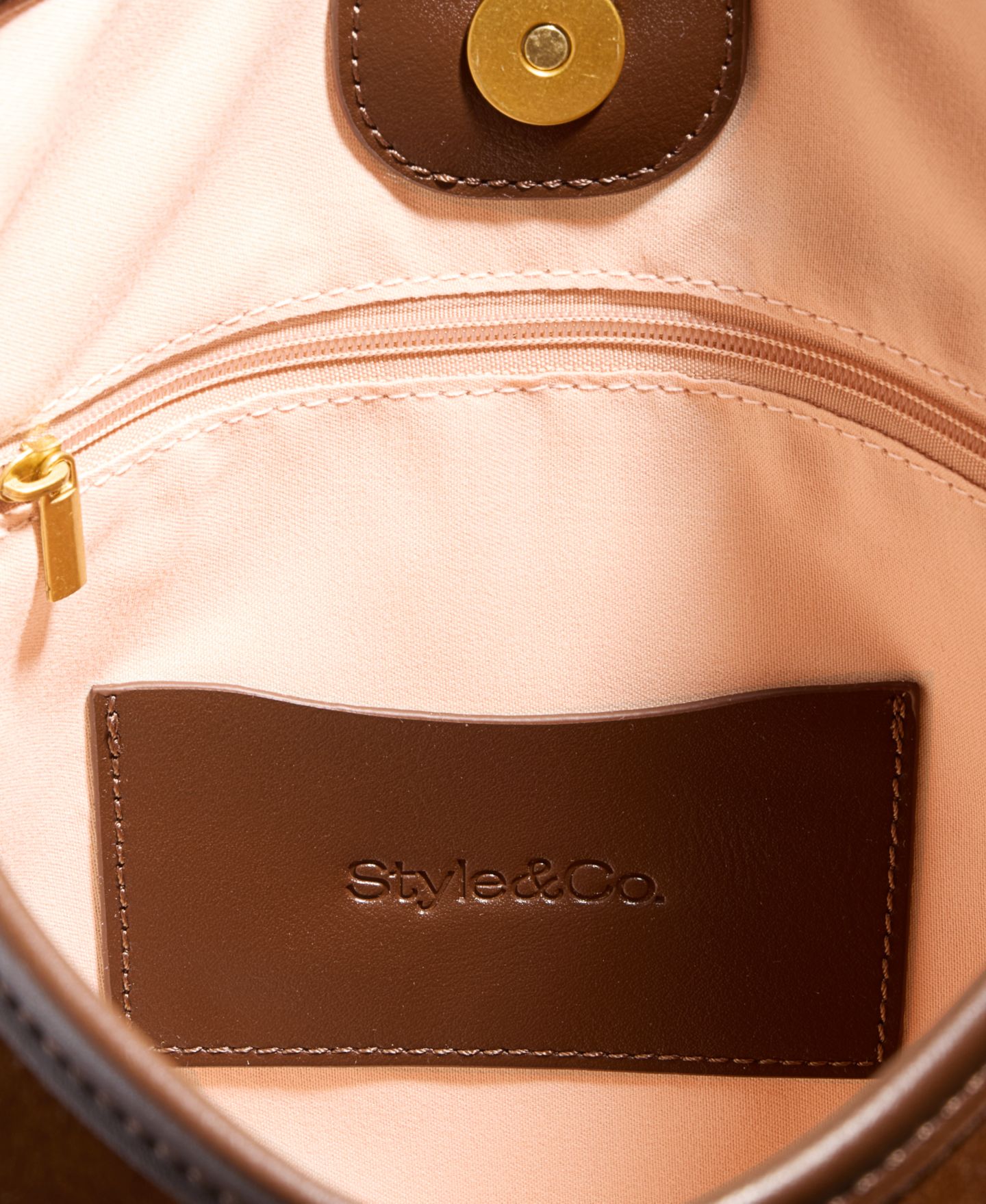 Женская сумка Style & Co Floral-Embroidered Suede Crossbody, цвет: Коричневый — фото 7