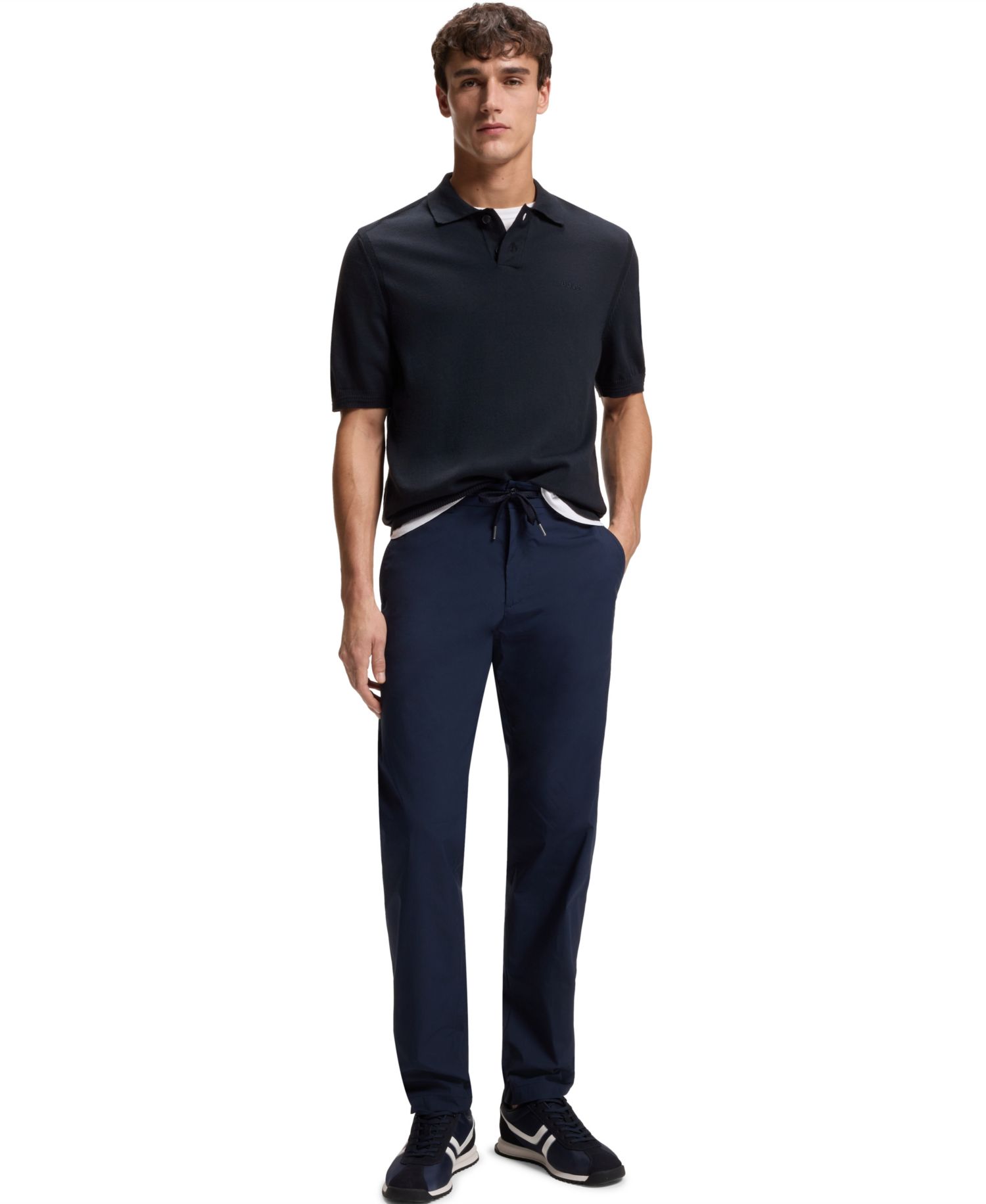 Men's Cotton-Blend Embroidered Logo Polo Sweater