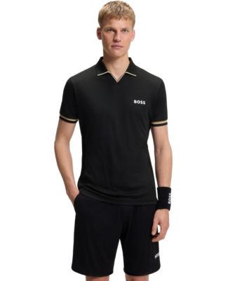 BOSS by Men's Signature-Stripe Active Slim-Fit Polo Shirt