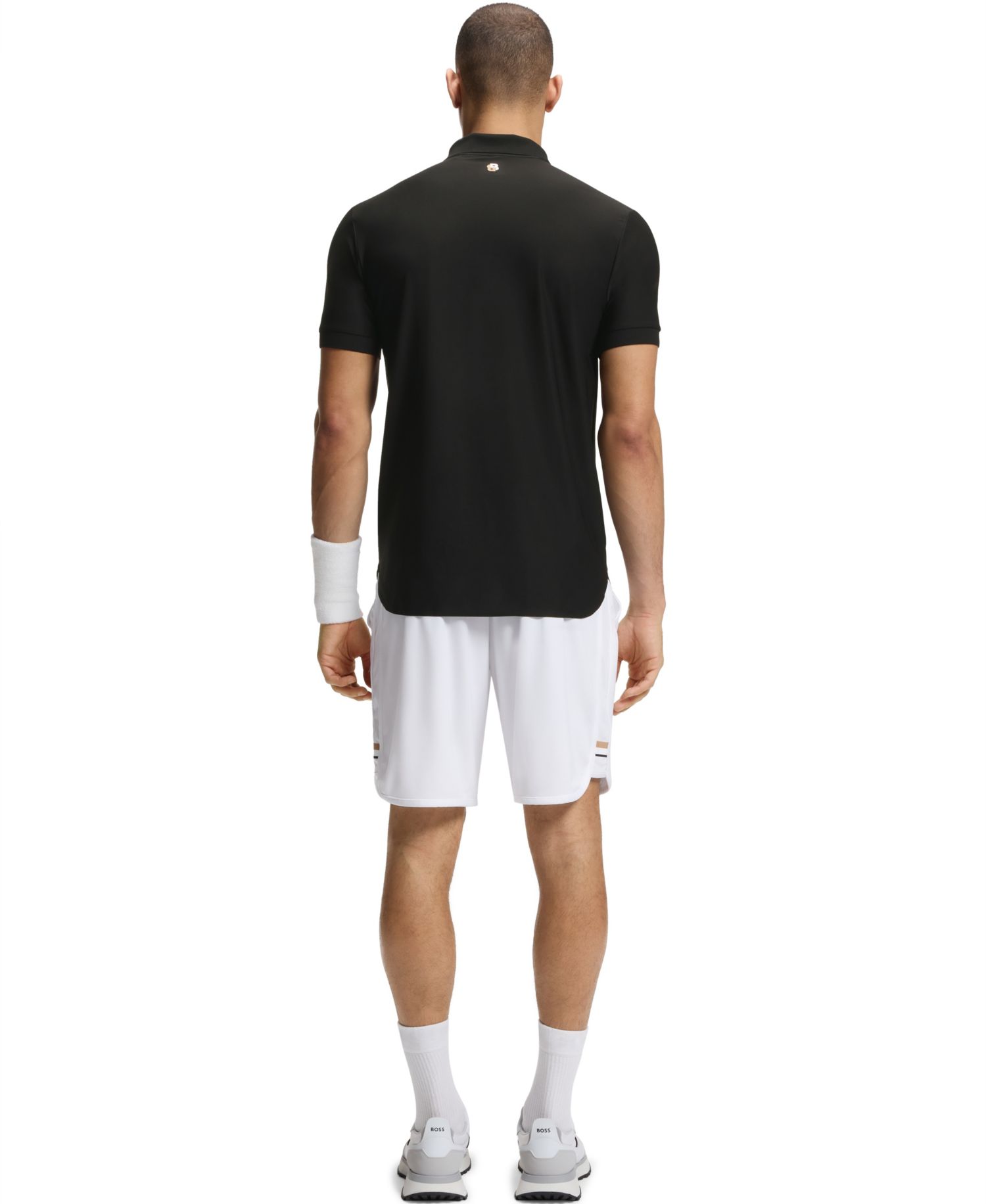 Men's Four-Way Stretch Stripe-Jersey Slim-Fit Polo Shirt
