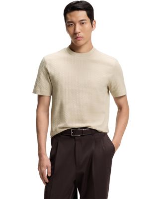 BOSS by Men's Cotton Jacquard-Pattern T-Shirt