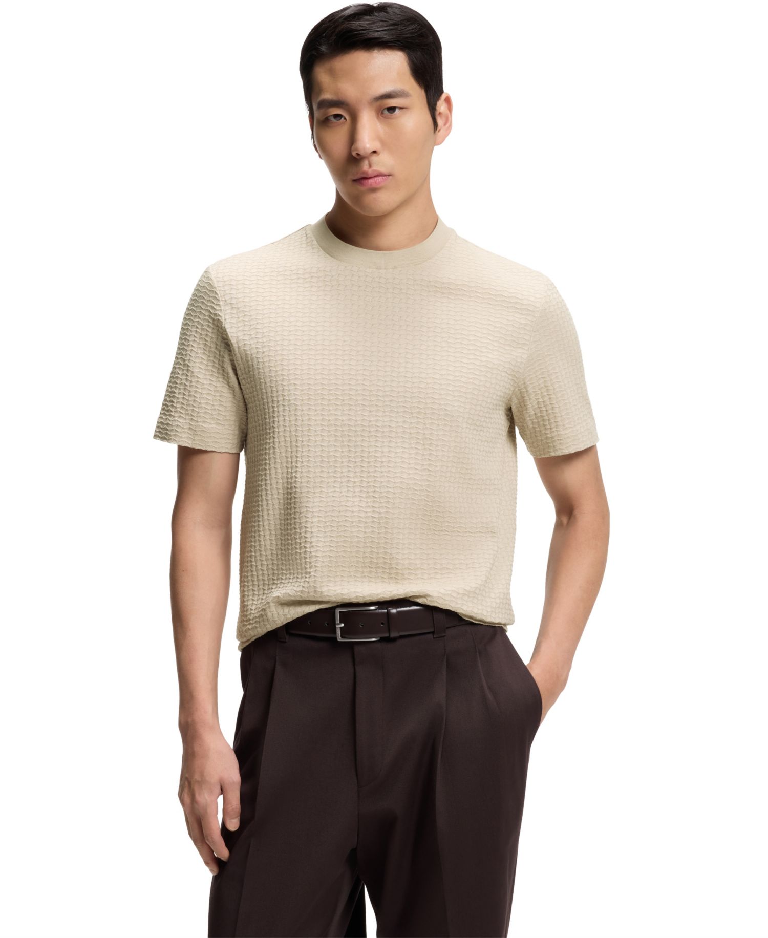 Men's Cotton Jacquard-Pattern T-Shirt
