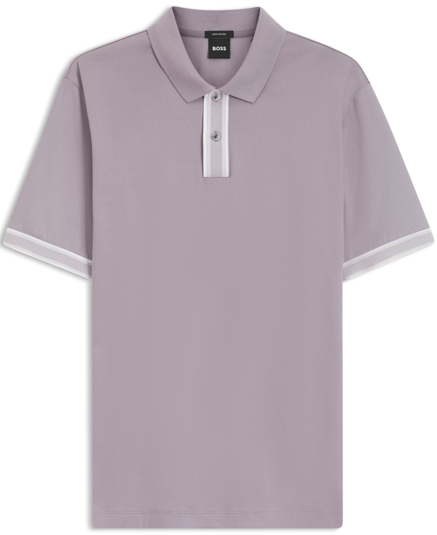 Мужское поло Hugo Boss Mercerized-Cotton Regular-Fit Polo Shirt, цвет: Фиолетовый — фото 2