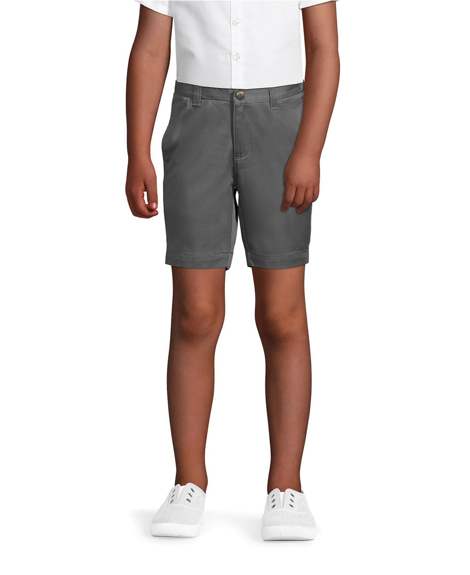 Little Girls School Uniform Plain Front Blend Chino Shorts