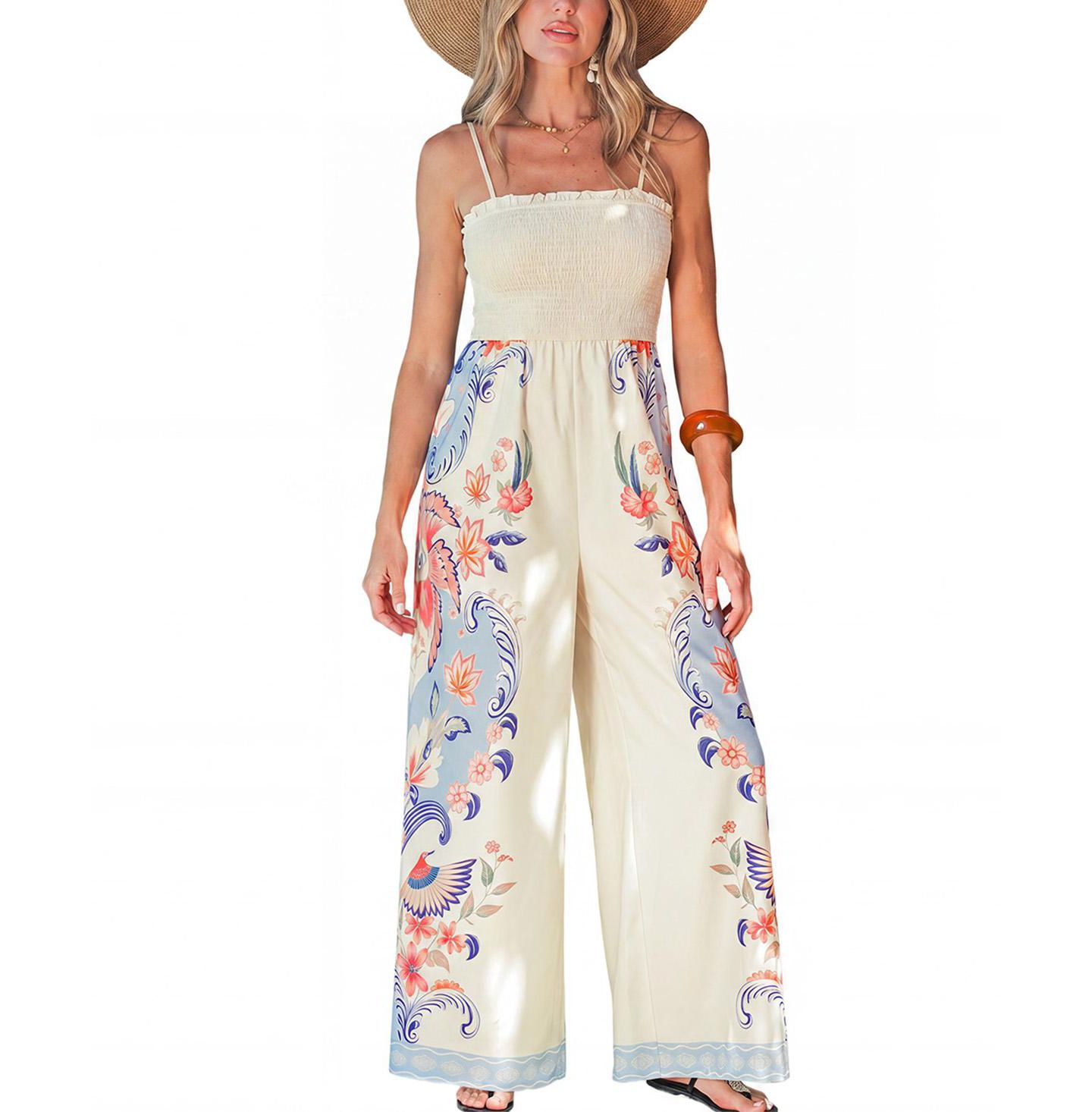 Женский комбинезон Cupshe Grand Gesture Tropical Jumpsuit, цвет: Пастельный синий — фото 1