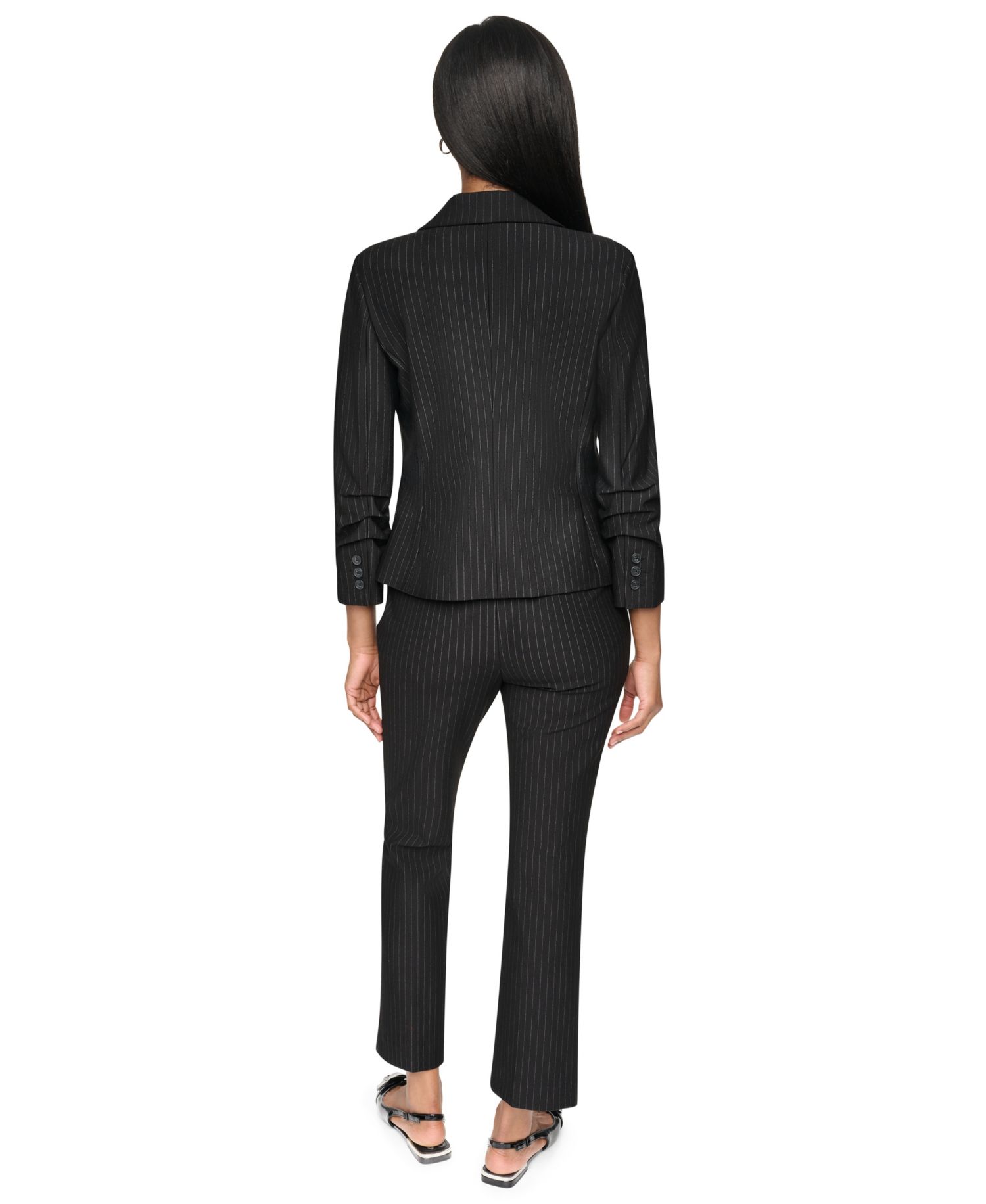 Petite One-Button Notch-Collar Blazer