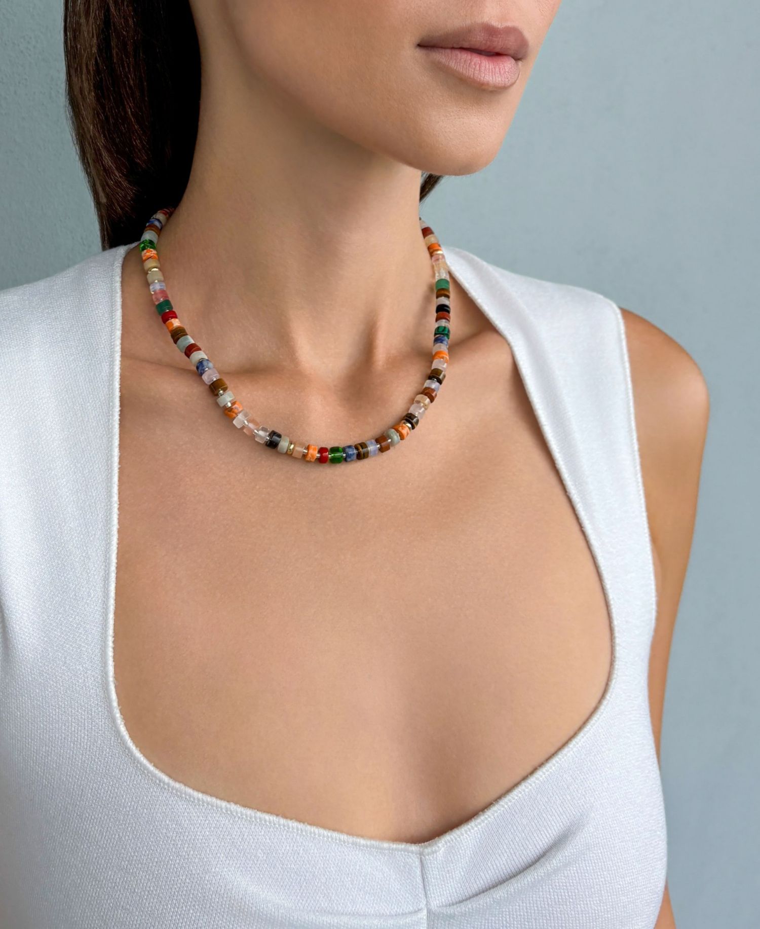 Rainbow Beaded Necklace