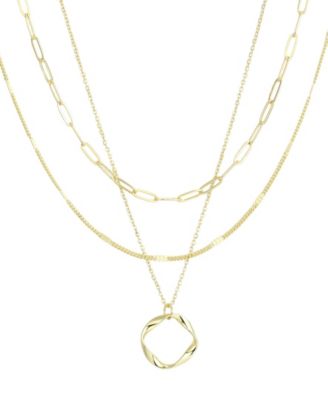 14k Gold-Plated Set of 3 Necklace