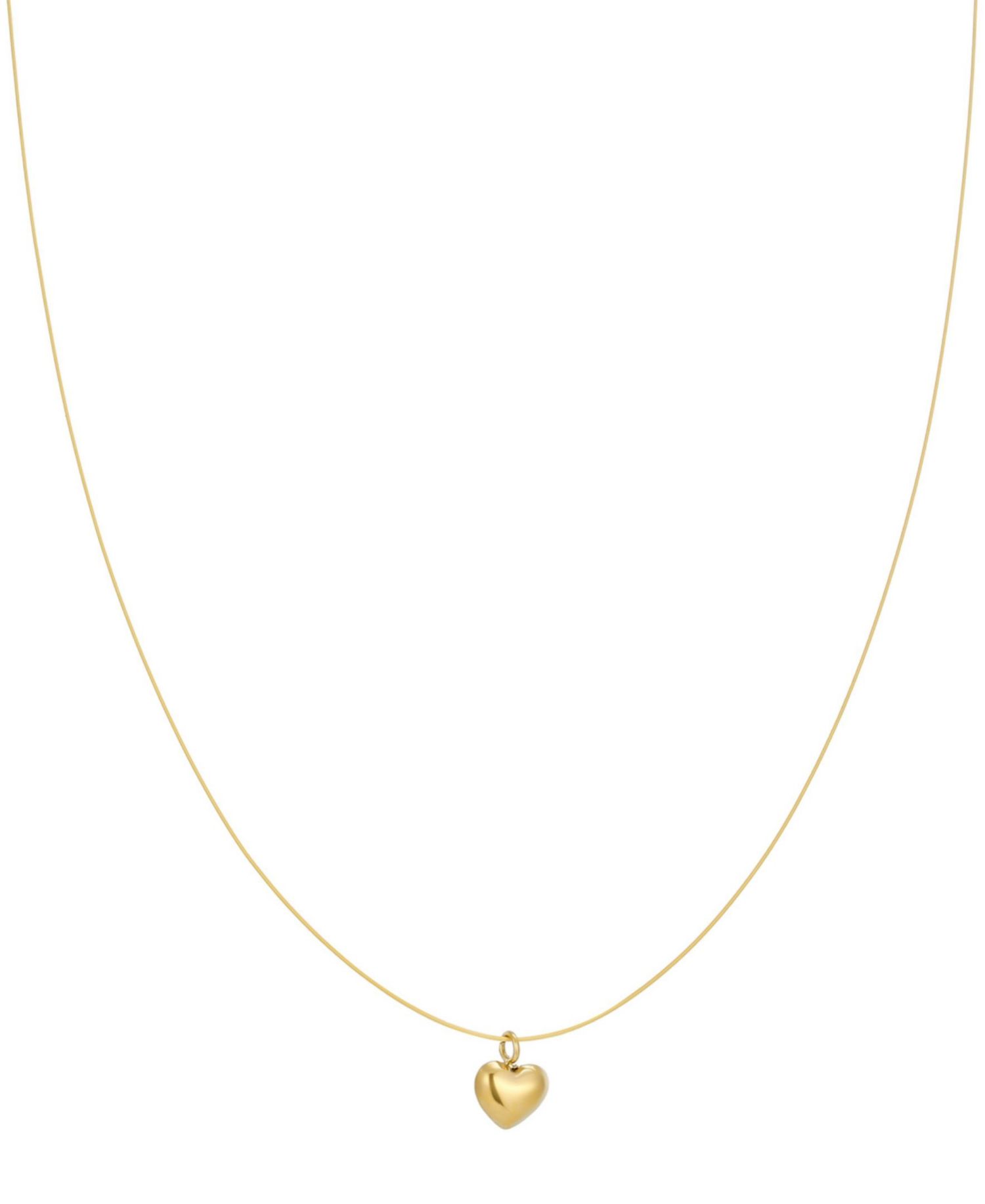 Tarnish Resistant Gold Heart Pendant Collar Necklace