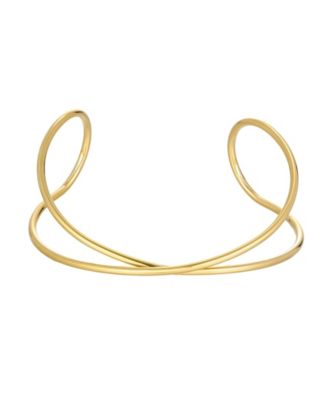 Tarnish Resistant Gold Criss Cross Cuff Bracelet
