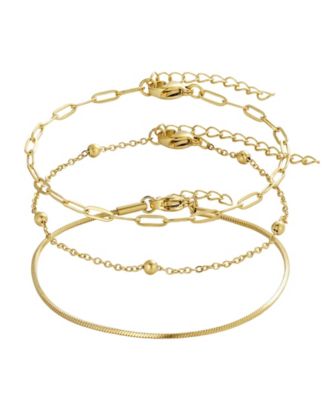 Tarnish Resistant Set of 3 Chain Bracelets