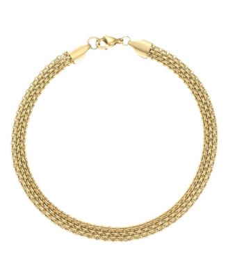 Tarnish Resistant Gold Grid Chain Anklet