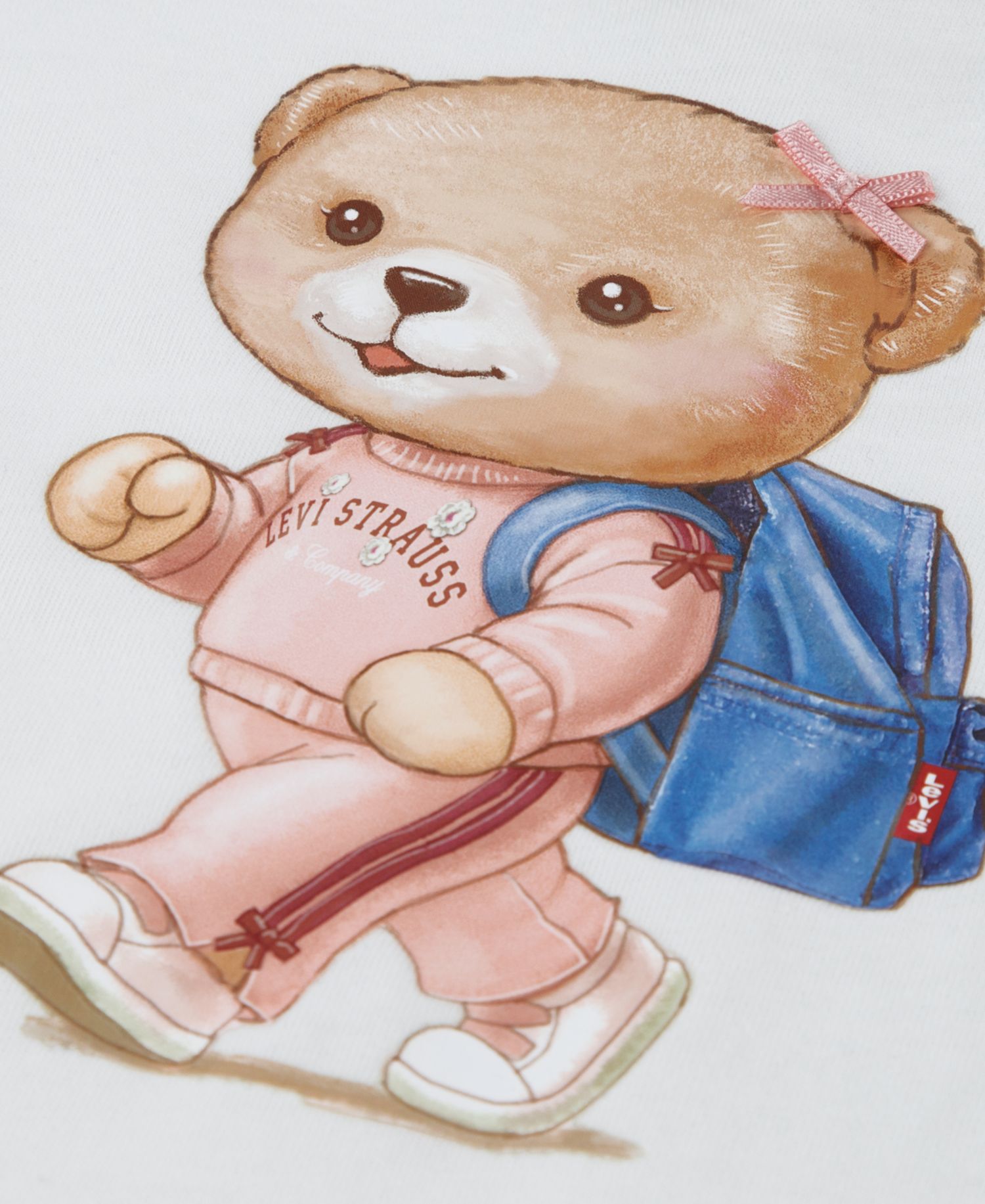 Baby Girls' Teddy Bear Graphic Long-Sleeve Top and Knit Pants, 2-Piece Set