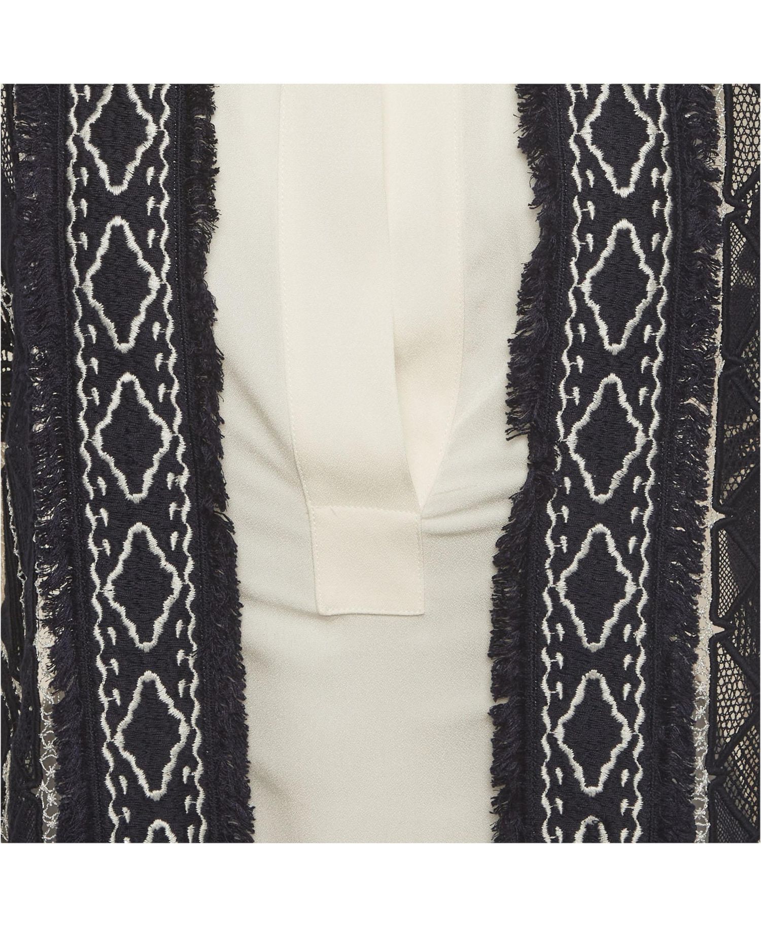 Women's Embroidered Panel Crepe Blouse