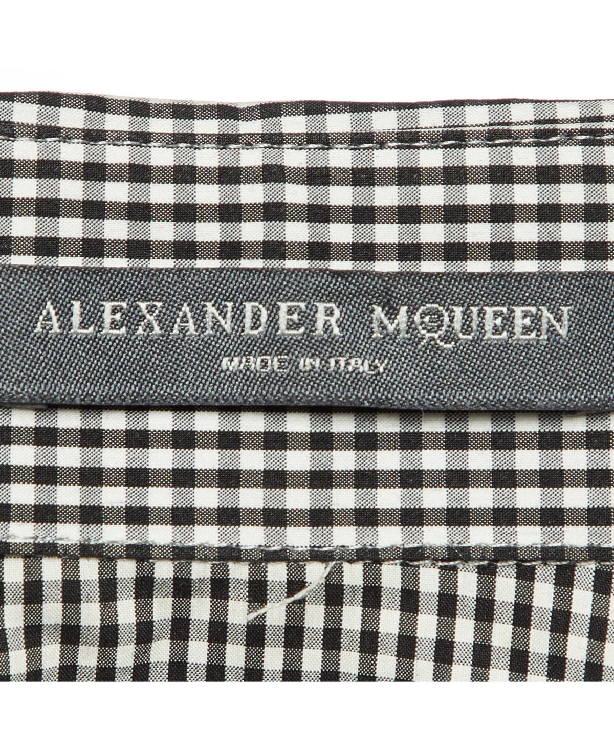 Pre-Owned Alexander Mcqueen Women's Gingham Puff-Sleeve Cotton-Blend Shirt