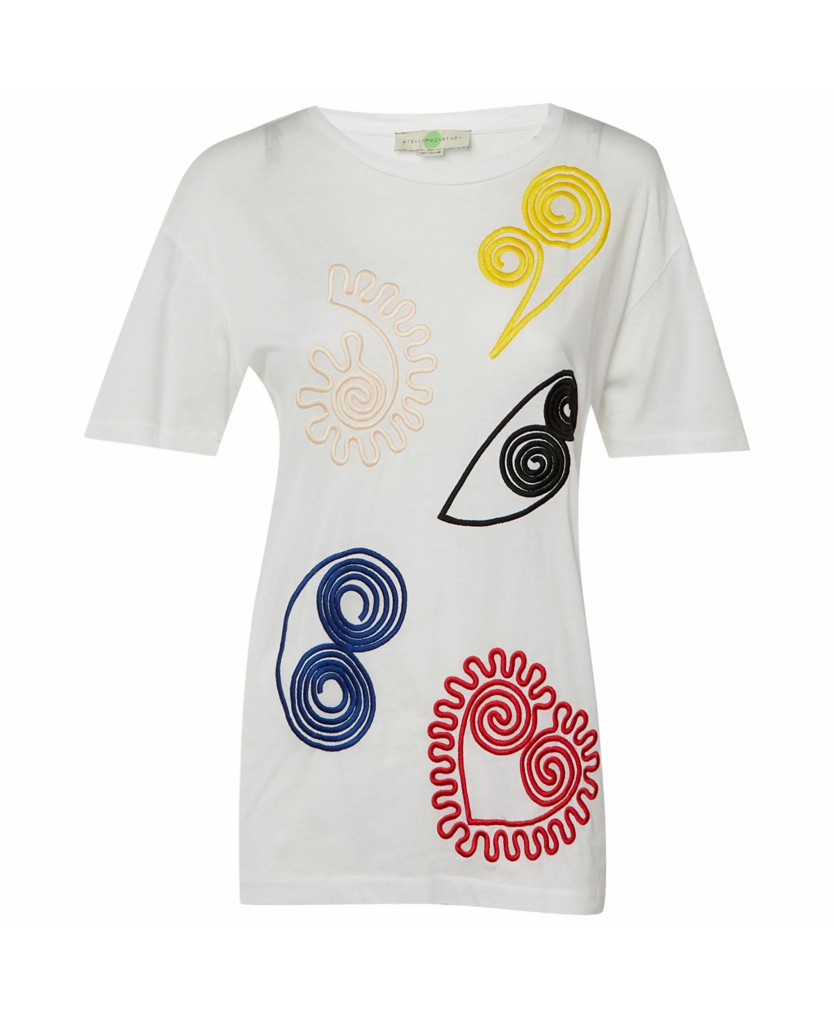 Pre-Owned Stella Mccartney Women's Abstract Embroidered Cotton T-Shirt