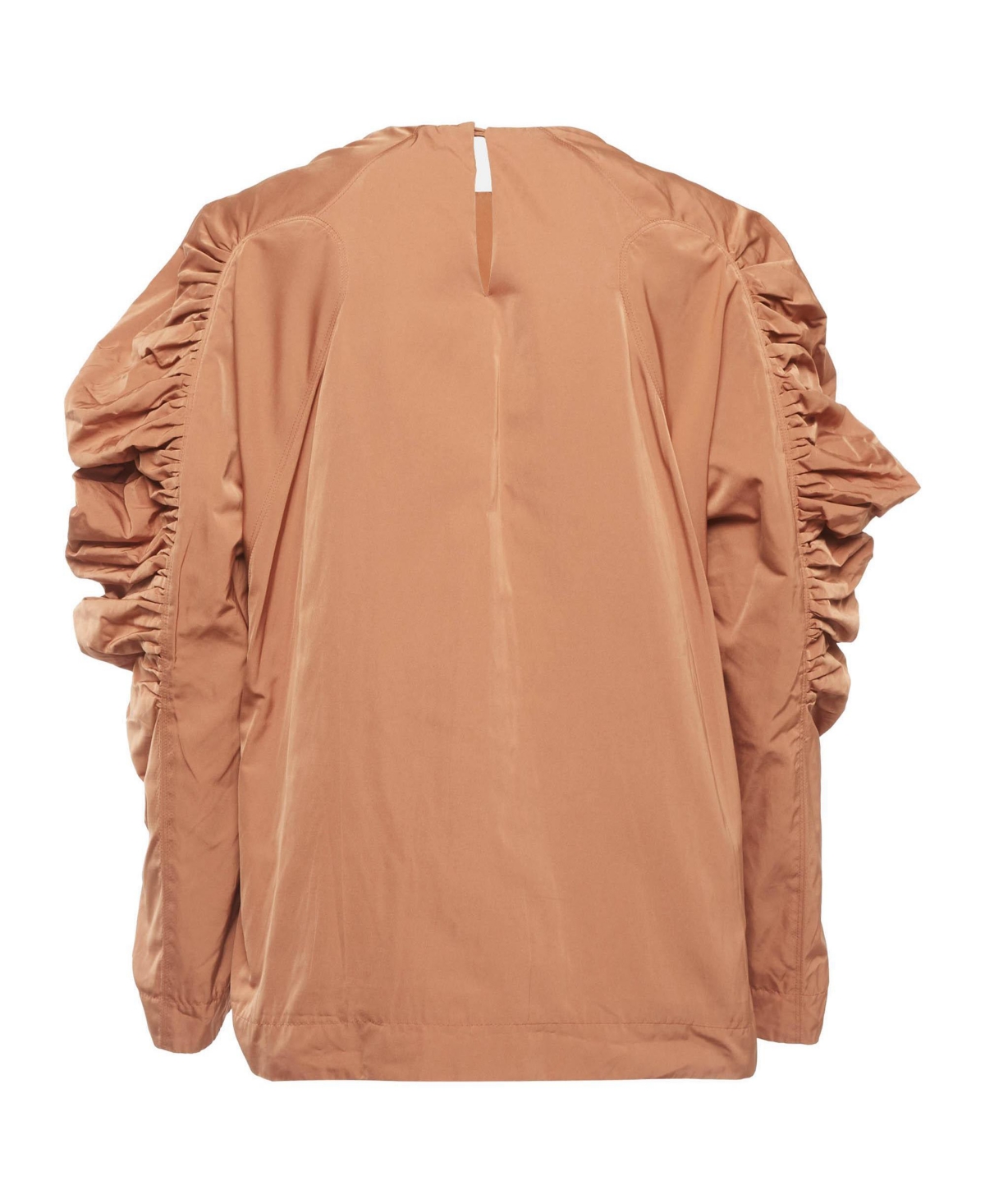 Pre-Owned Dries Van Noten Women's Ruched-Sleeve Silk-Blend Top