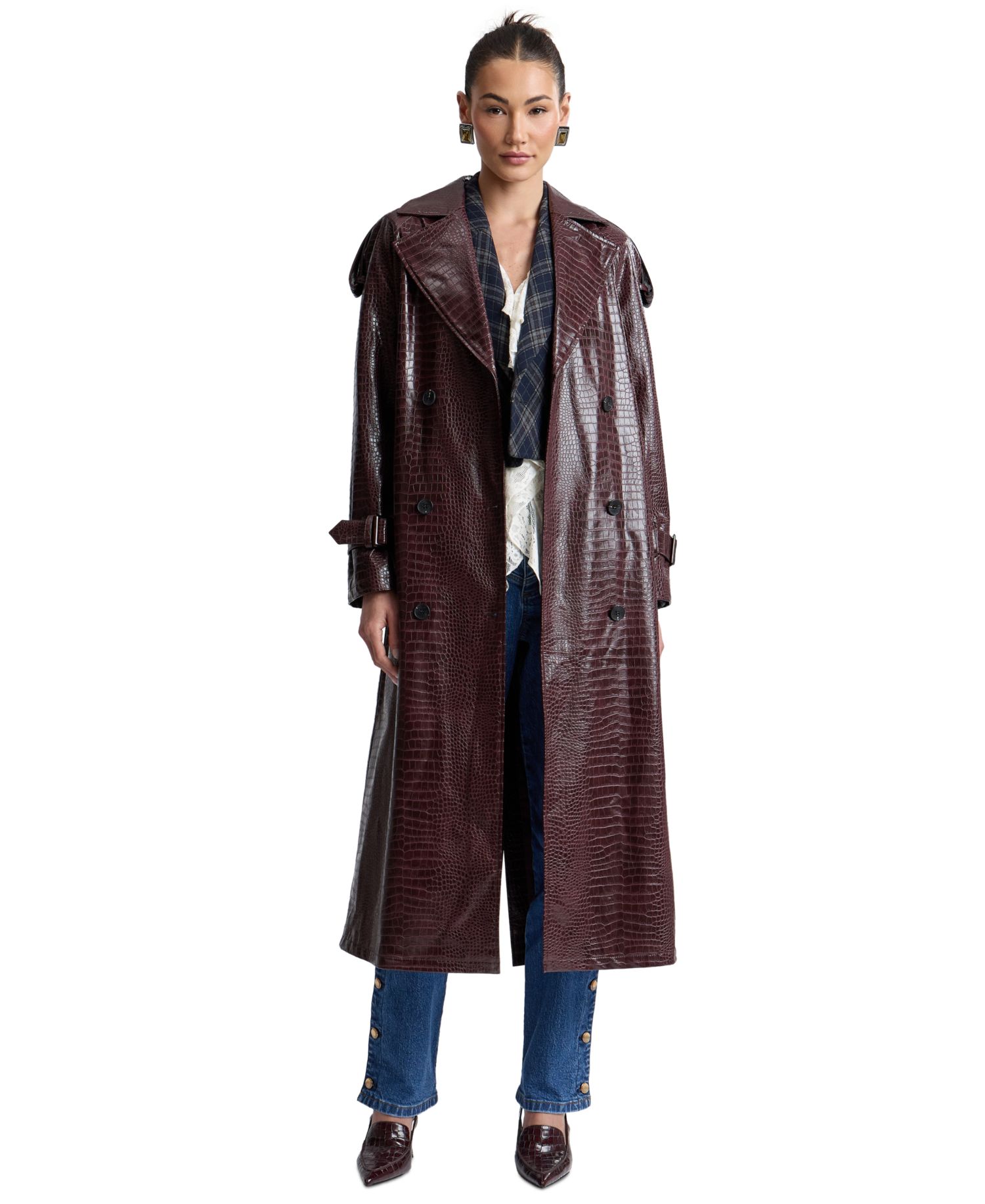 Women's Maxi Double-Breasted Trench Coat