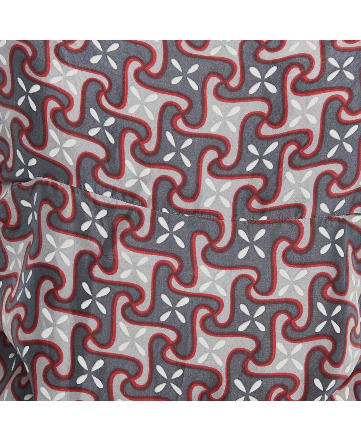 Women's Geometric Print Silk Draped Blouse