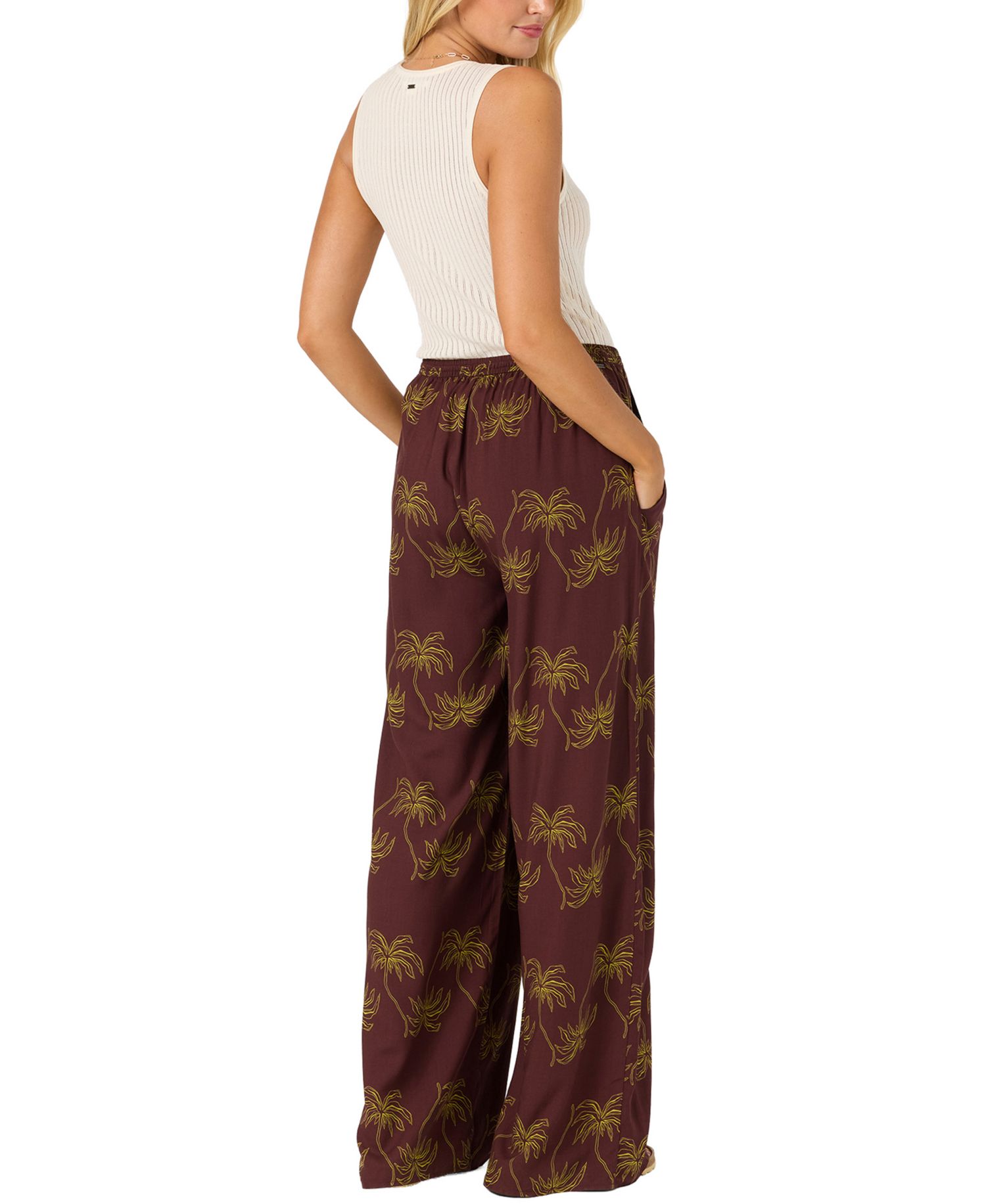 Women's Rosalie Palm Stripe Pull-On Pants
