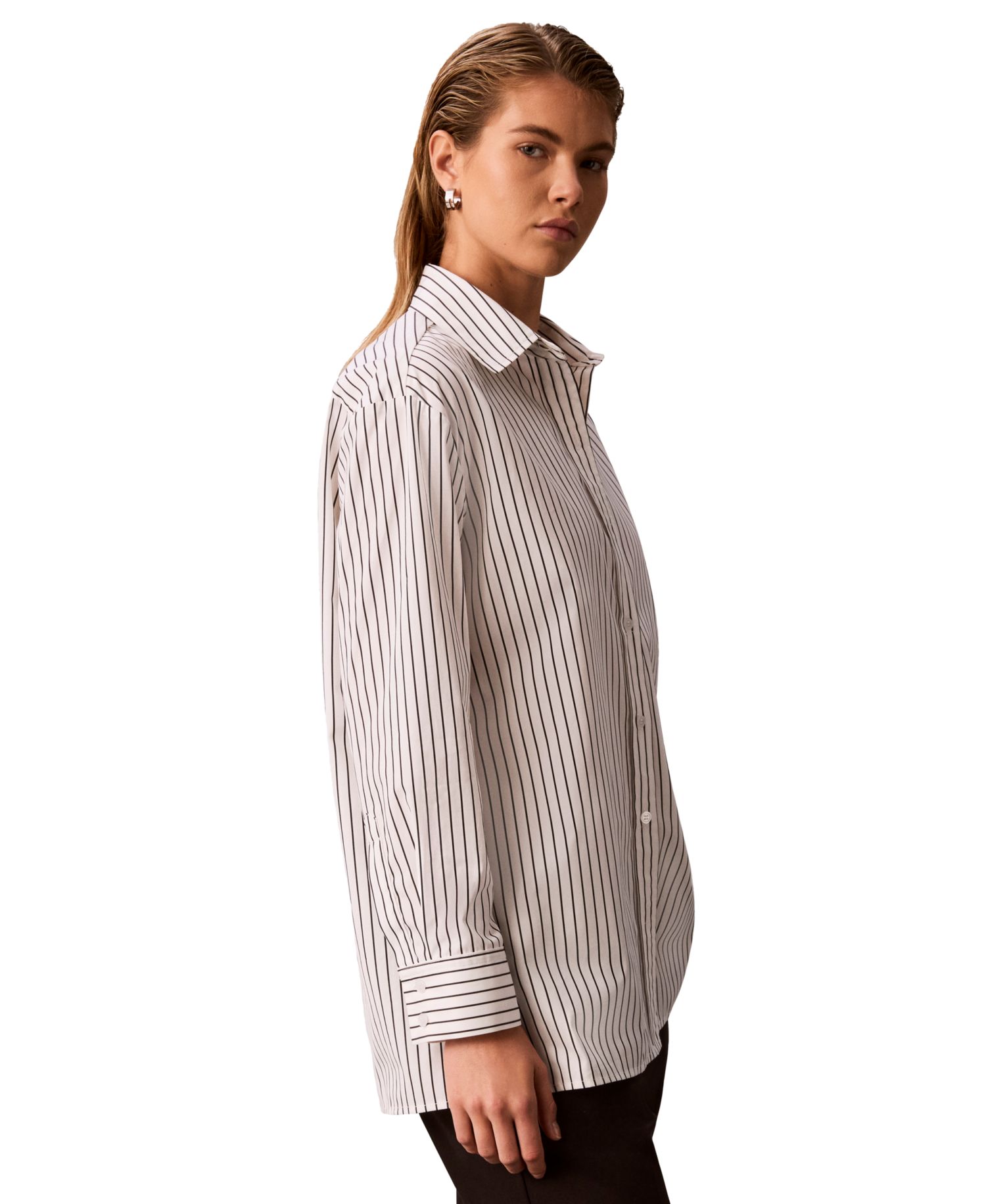 Women's Striped Collared Neck Shirt