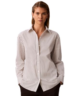 Women's Striped Collared Neck Shirt