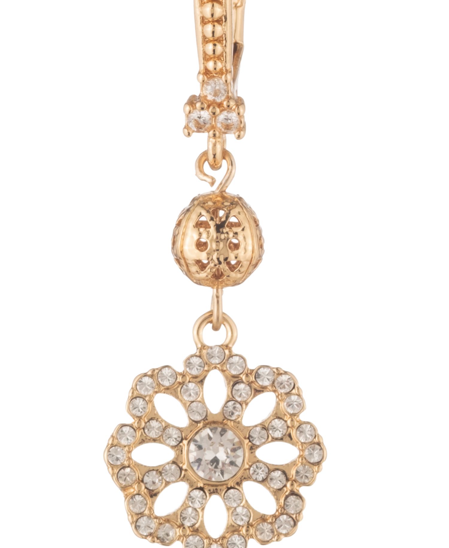 Crystal Filigree Beaded Double Drop Earrings