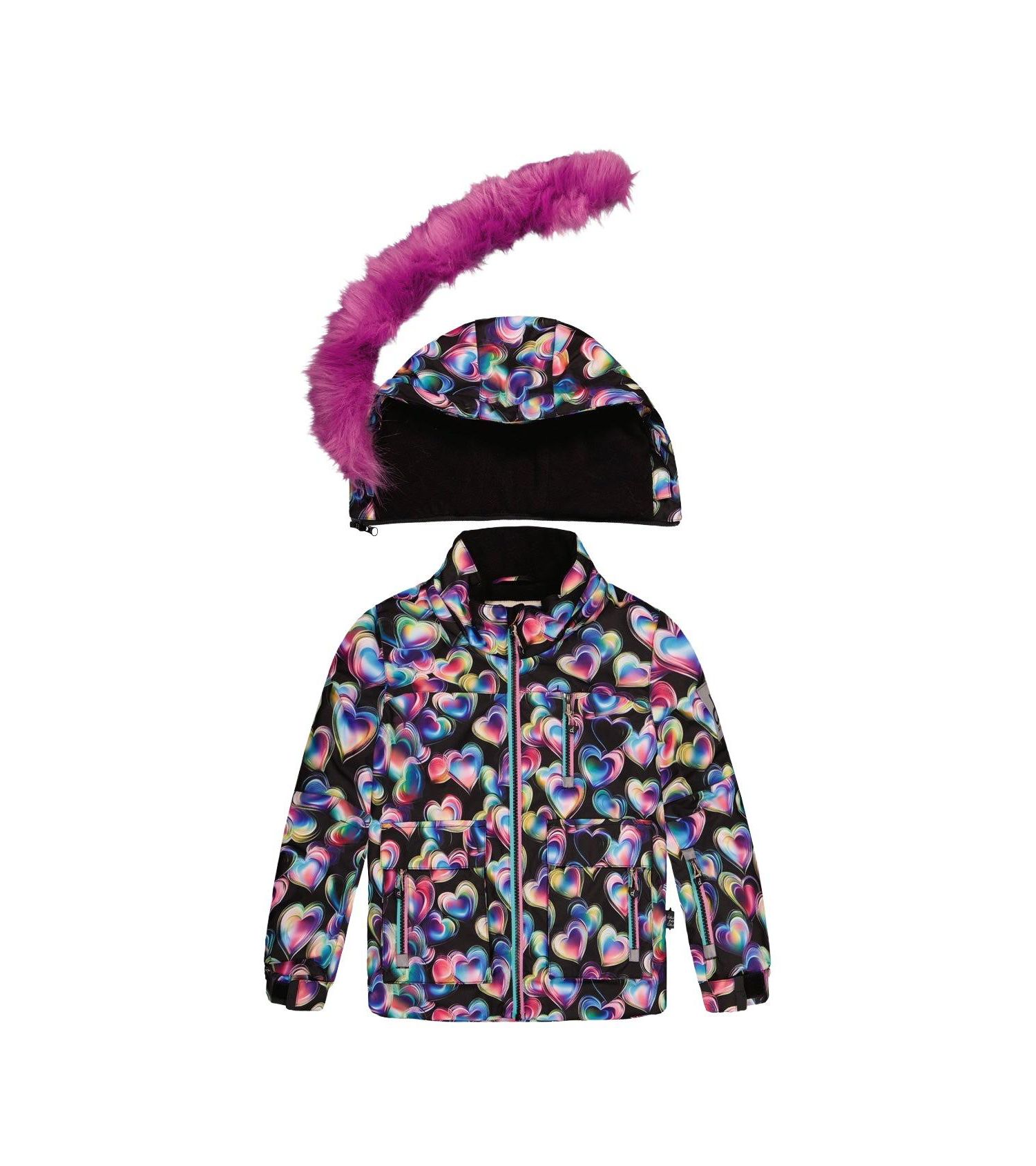 Big Girls (6-14) Two Piece Play Snowsuit Heart Print with Pants