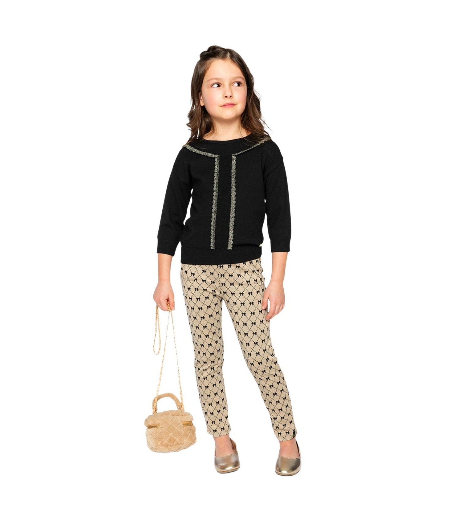 Big Girls (6-14) Treggings Bow Tie Print