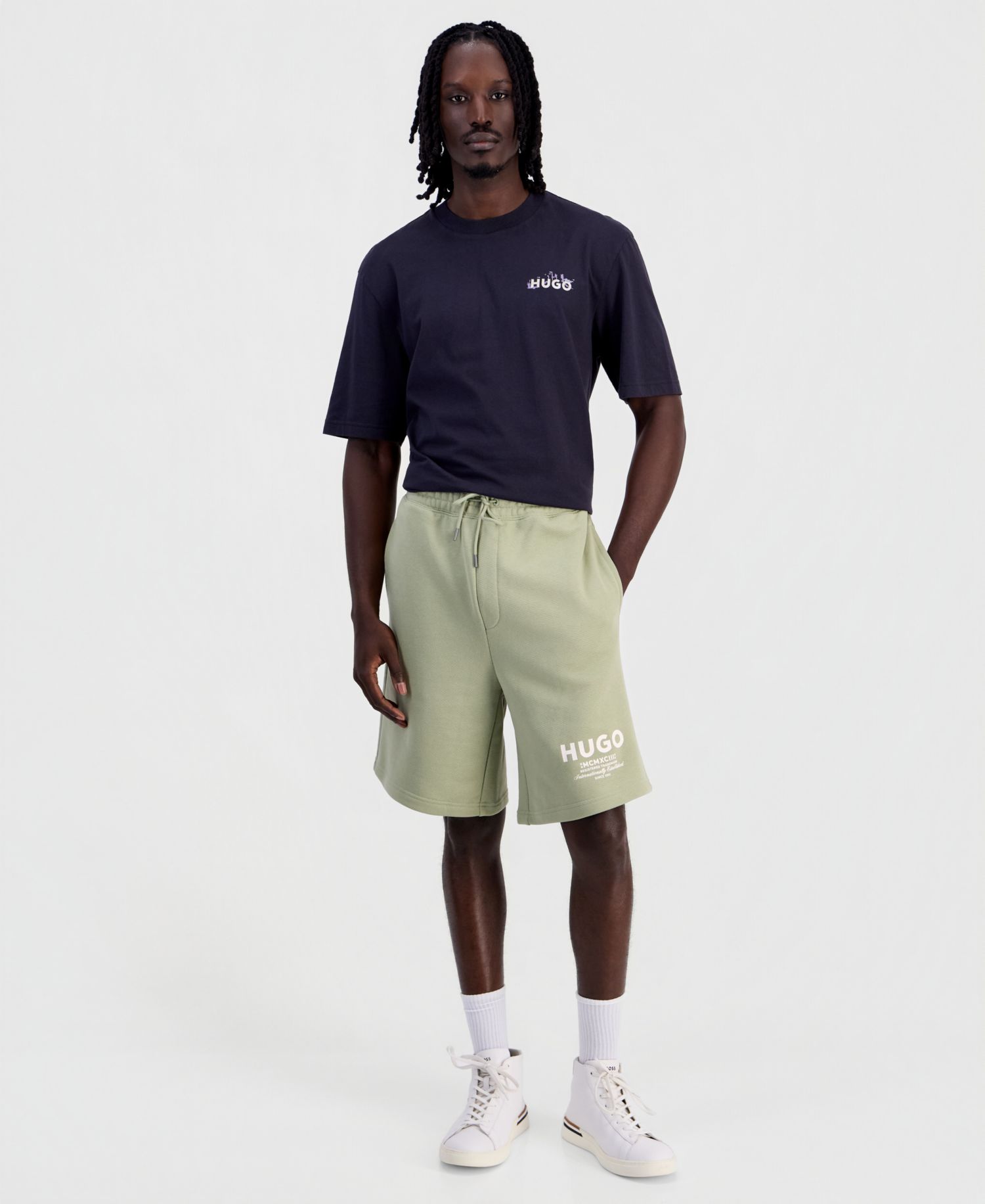 HUGO by Men's Nomario Pull-On Sweat Shorts, 9" Inseam