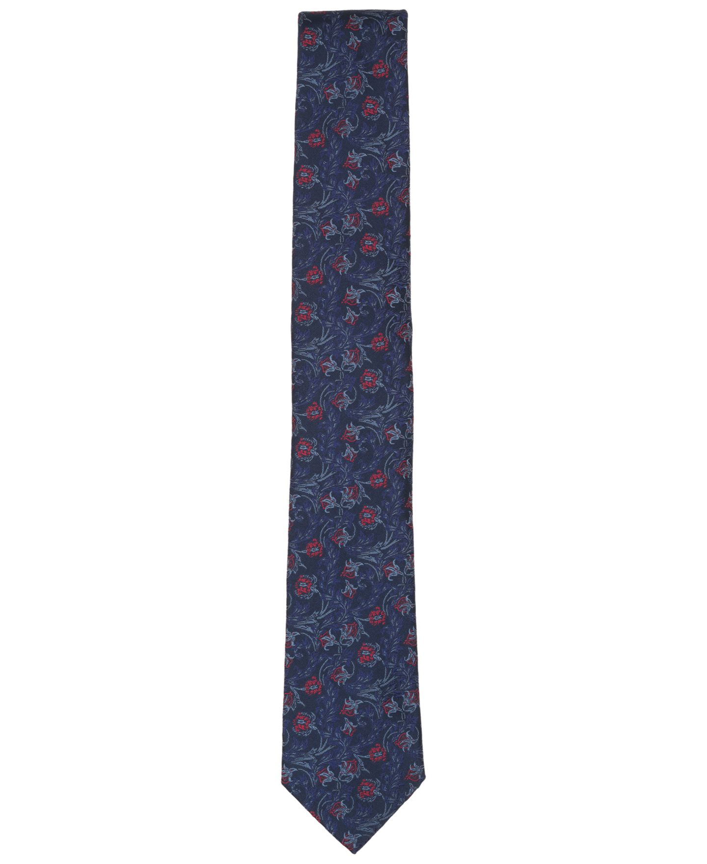 Мужской галстук Bar III Aster Floral Pattern Tie, цвет: Тёмный тёмно-синий — фото 2