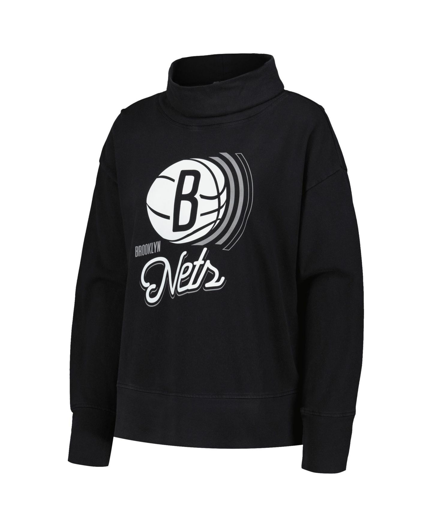 Женская толстовка LevelWear Black Brooklyn Nets Sunset Pullover — фото 2