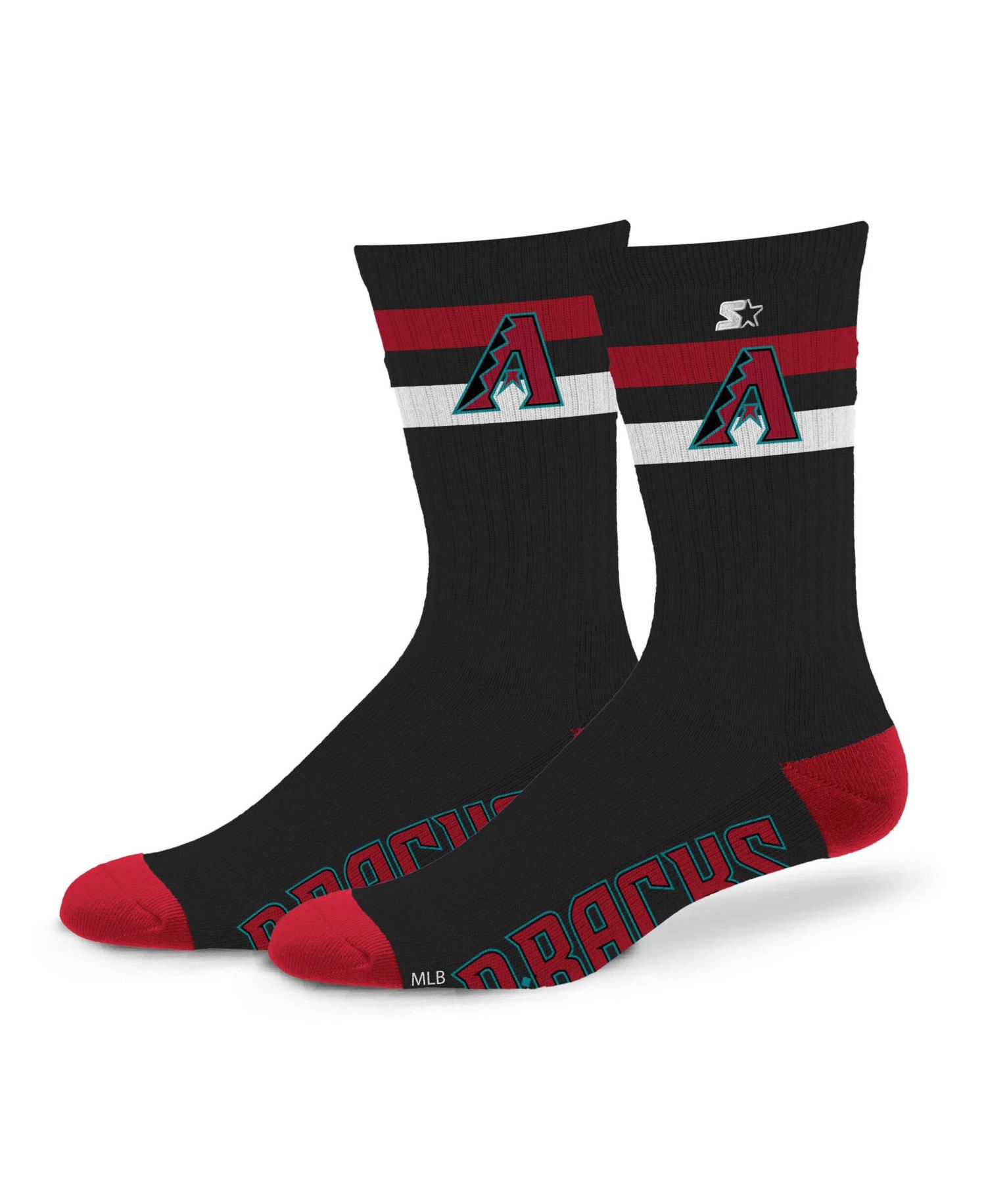 Men's and Women's Arizona Diamondbacks Team Color Two-Stripe Crew Socks