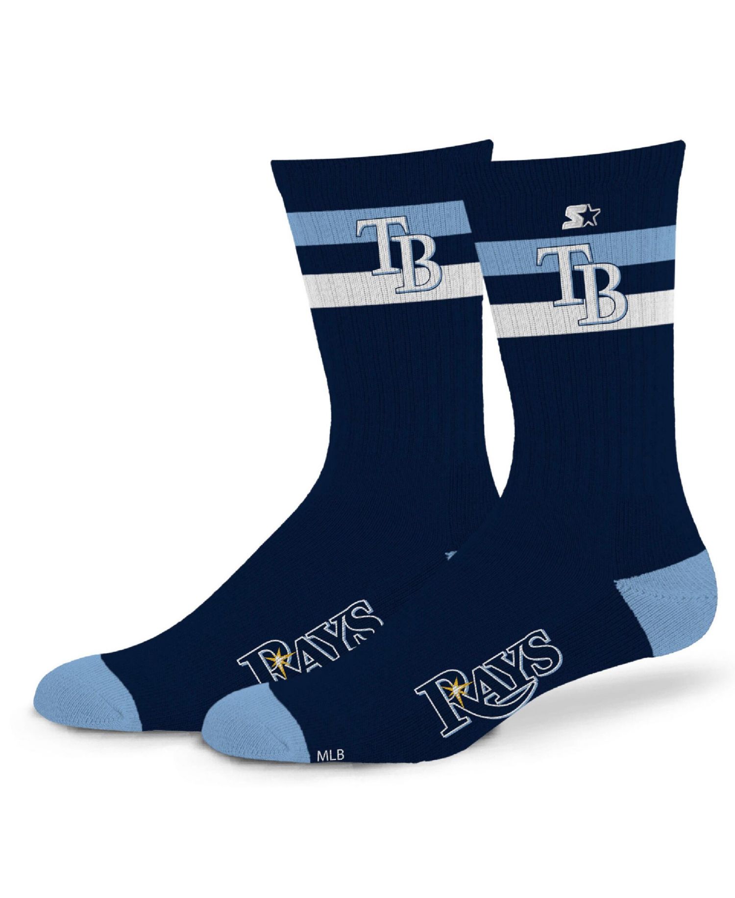 Men's and Women's Tampa Bay Rays Team Color Two-Stripe Crew Socks