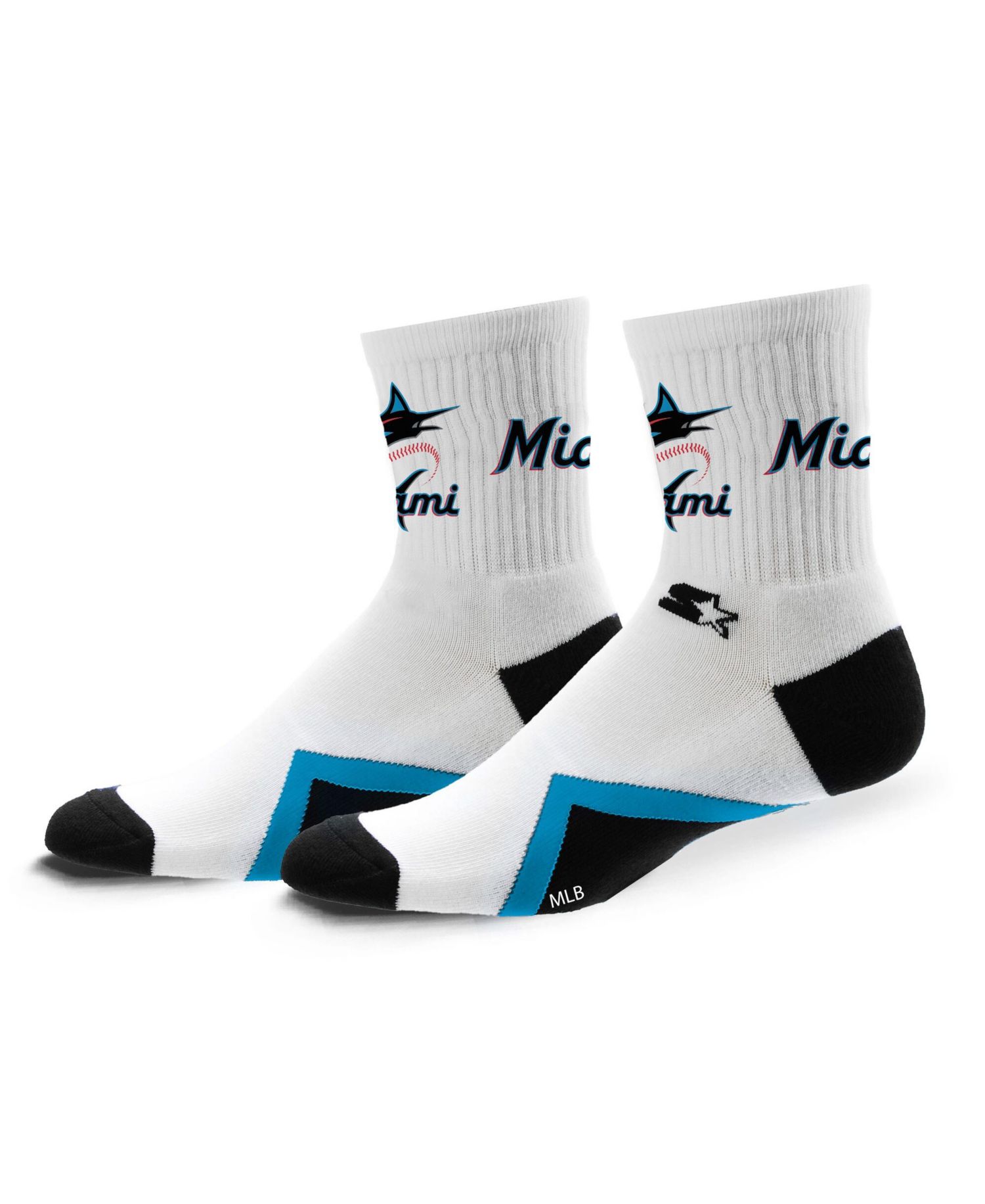 Men's and Women's Miami Marlins Striker Mid-Crew Socks