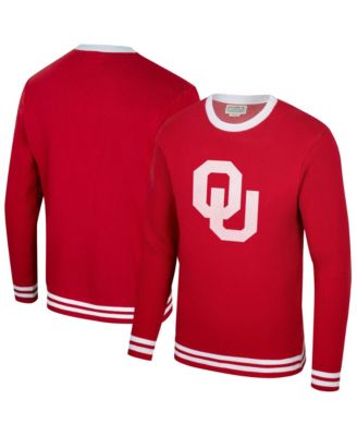 Men's and Women's Crimson Oklahoma Sooners Renew Knit Vintage Pullover Sweater
