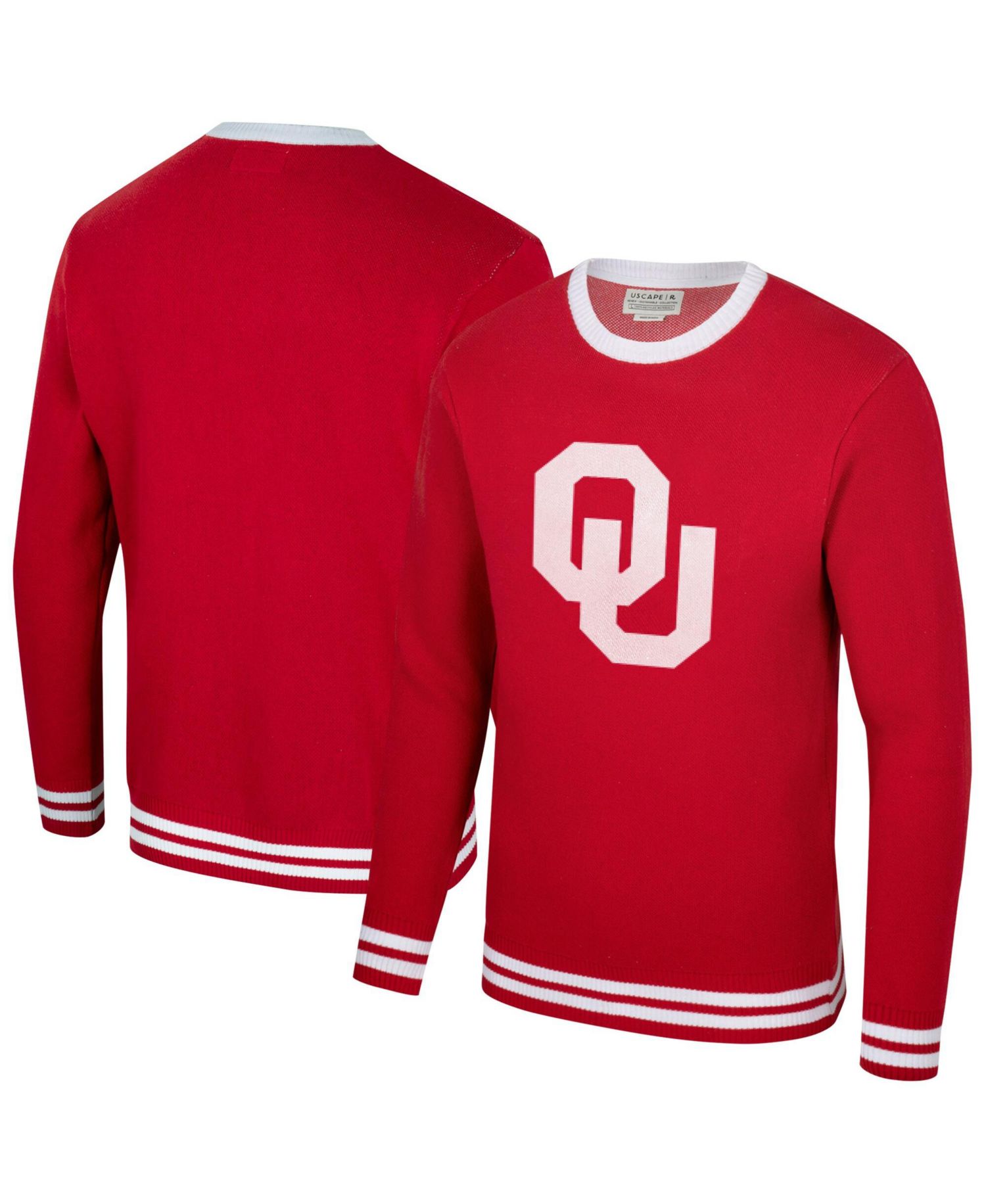 Men's and Women's Crimson Oklahoma Sooners Renew Knit Vintage Pullover Sweater