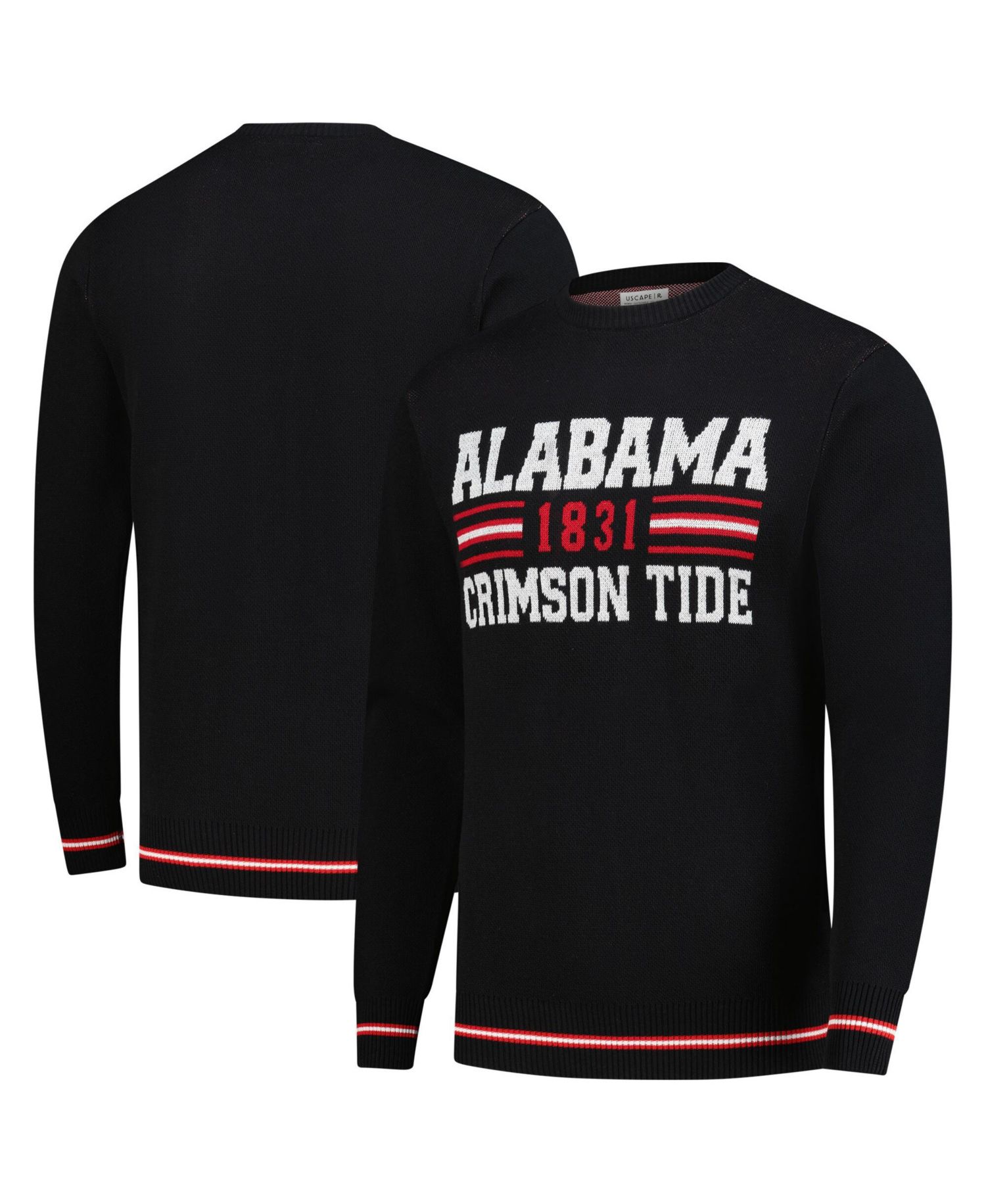 Men's and Women's Black Alabama Crimson Tide Renew Knit Vintage Retro Sweater